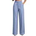 thumbnail image 3 of VBVC Women's High Waist Wide Leg Dress Pants, Slim Office Work Trousers For Women, Ladies' Pleated Business Casual Pants with Pockets,Light Blue,S-3XL, 3 of 7