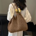 thumbnail image 2 of Uobin Large Capacity Woven Tote Shoulder Bag For Work Commute Daily Casual, 2 of 4