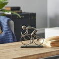 thumbnail image 3 of 9" x 8" Bronze Polystone People Sculpture with Bike, by DecMode, 3 of 8