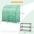thumbnail image 4 of EAGLE PEAK 6.6’ x 3.3’ x 6.9’ Outdoor Lean to Walk-in Greenhouse with Shelf, Gardening Wall Green House with Roll-up Zipper Entry Doors, Green, 4 of 9