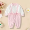 thumbnail image 2 of ShomPort Newborn Girls Cotton Jumpsuit Cute Long Sleeve Romper Fall Winter Thicken Toddler Pajama Sets, 2 of 7