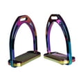 thumbnail image 4 of 2 piezas de estribos de repuesto para silla de montar, fáciles de usar, brillantes, para montar a caballo, suministros ecuestres para entrenamiento de Multicolor, 4 of 8