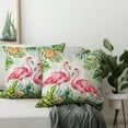 thumbnail image 5 of Flamingos Throw Pillow Cover Set of 2 Tropical Leaves Pillow Cases 16 X 16 Inch Bird Flowers Cushion Covers Soft Cotton Linen Home Decorative Pillowcases Cushion Case for Indoor Outdoor Bedroom, 5 of 6