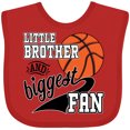 thumbnail image 3 of Inktastic Little Brother and Biggest Fan Basketball Player Boys Baby Bib, 3 of 4