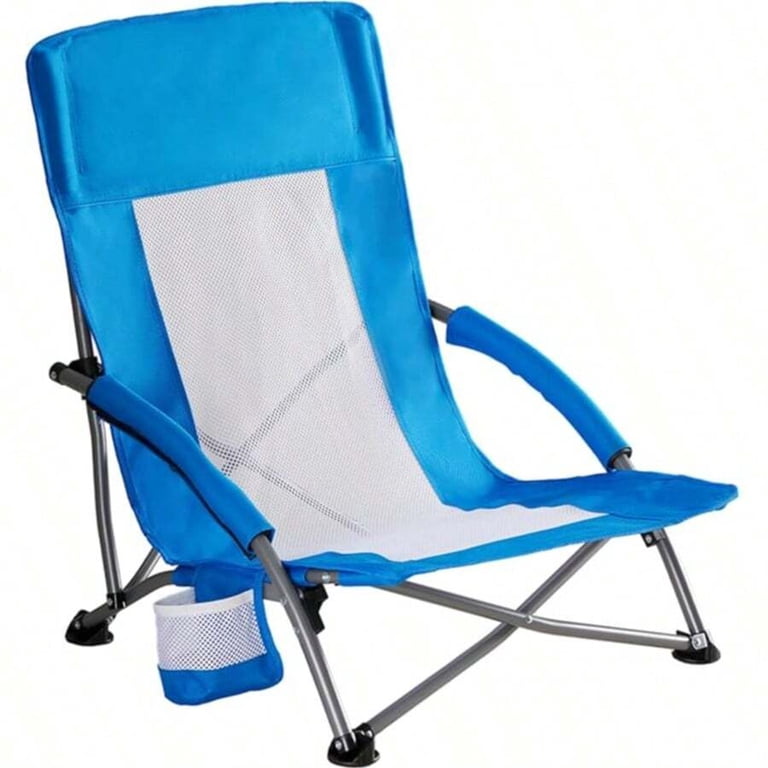Low Beach Chair – Folding Camping Chair For Adults, Low Profile