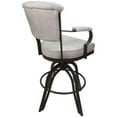 thumbnail image 2 of Miami Bar Height 30" Swivel Tilt Metal Bar Stool -Smoke Beige Fabric-Brown Frame, 2 of 6