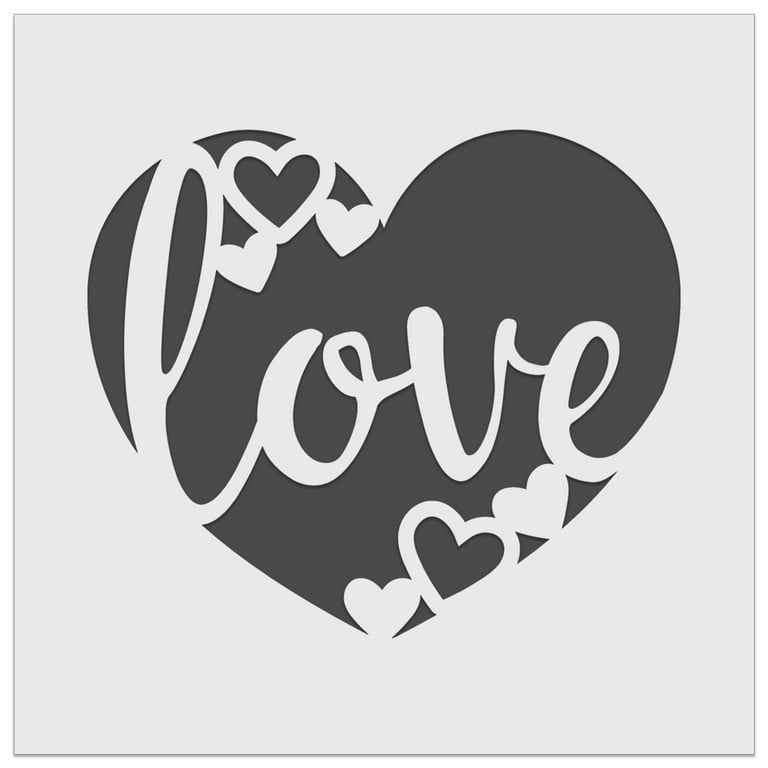 Love in Heart Wedding Anniversary Valentine's Day DIY Cookie Wall Craft  Stencil - 5.5 Inch 
