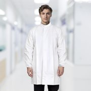 White Disposable Lab Coats, Microporous Zipper Front, 10 Count, Medium