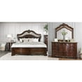 thumbnail image 4 of Bedroom Solid Wood Camelback Headboard Traditional Formal California King Size Bed Brown Cherry Sleigh Bed, 4 of 4