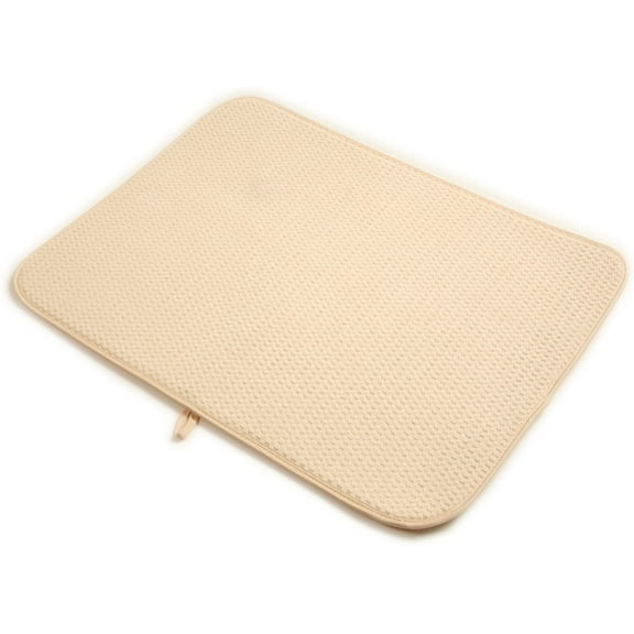 Norpro 18" x 16" Washable Microfiber Dish Drainer Glass Drying Mat Pad - Cream