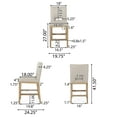 thumbnail image 4 of Noble House Elmcrest Fabric Upholstered 27 Inch Counter Stools, Set of 2, Wheat and Weathered Natural, 4 of 8
