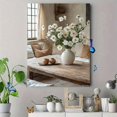 thumbnail image 4 of Qisvanset Framed Canvas Wall Art, 12x16 Inch White Floral Vase Cottage Core Farmhouse Decor, 4 of 5