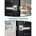 thumbnail image 3 of Poignées de Porte en Nickel Brossé Levier de Porte en Nickel Usage Intimité Ensemble de Serrure de Porte Intérieur Salle de Bain/chambre Poignée de Porte Nickel Satin Réversible pour Portes Côté Gauche Droit, 3 of 8