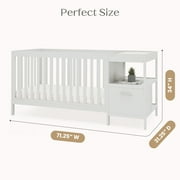 Delta Children Alice 5-in-1 Convertible Crib and Changer - Greenguard Gold Certified, Moonstruck Grey
