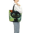 thumbnail image 6 of Hirioo Cute Big-Eyed Black Cat for Tote Bag for Women, Quilted Shoulder Bag with Zipper, Large Capacity Handbags for Casual, Travel, Work, 6 of 9