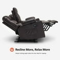 thumbnail image 5 of MCombo Power Loveseat Recliner Sofa with Console, Heat Vibration, Faux Leather for Living Room PR624, 5 of 9