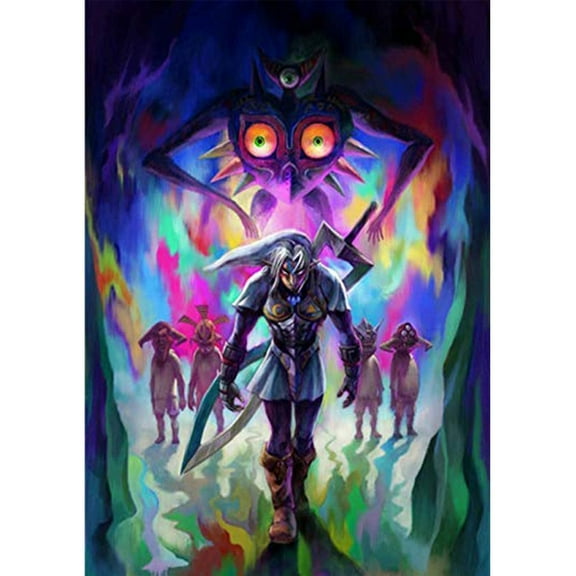 Legend of Zelda Diamond Art Painting Kit - For Beginners Full Diamond Diamond Dot Painting, Round 5D Diamond Painting Picture Gemstone DIY Adult Crafts 12x16inch