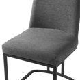 thumbnail image 3 of Side Dining Chair, Fabric, Metal Steel, Black Grey Gray, Modern Contemporary Urban Design, Kitchen Room Cafe Bistro Restaurant Hospitality, 3 of 9