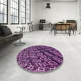thumbnail image 4 of Ahgly Company Machine Washable Indoor Square Transitional Dark Purple Area Rugs, 6' Square, 4 of 7