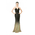 thumbnail image 3 of Women's Elizabeth K Sequin Ombre Long Dress Gl2899 Black Size M New Year's Eve, 3 of 3