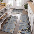 thumbnail image 2 of Gold Black Checkered Pattern Kitchen Rugs Sets Of 3,Kitchen Runner Rugs Non Skid Washable,Decorative Kitchen Floor Mats for Kitchen,Sink,Laundry,17"x30"+ 17"x47" + 17"x59", 2 of 6