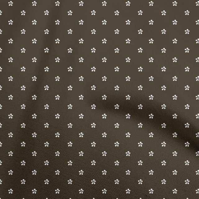 oneOone Viscose Chiffon Dark Brown Fabric Floral Sewing Craft Projects Fabric Prints By Yard 42 Inch Wide
