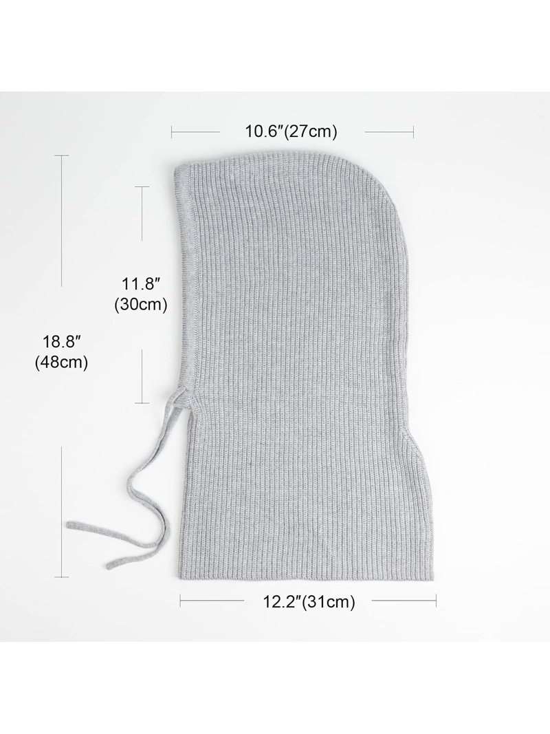 YEKEYI Hooded Scarf Hat Knit Balaclava Women Beanie Skull  display picture 3