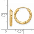 thumbnail image 3 of 14K Yellow Gold 2mm Satin Diamond Cut Endless Hoop Earrings, 3 of 3
