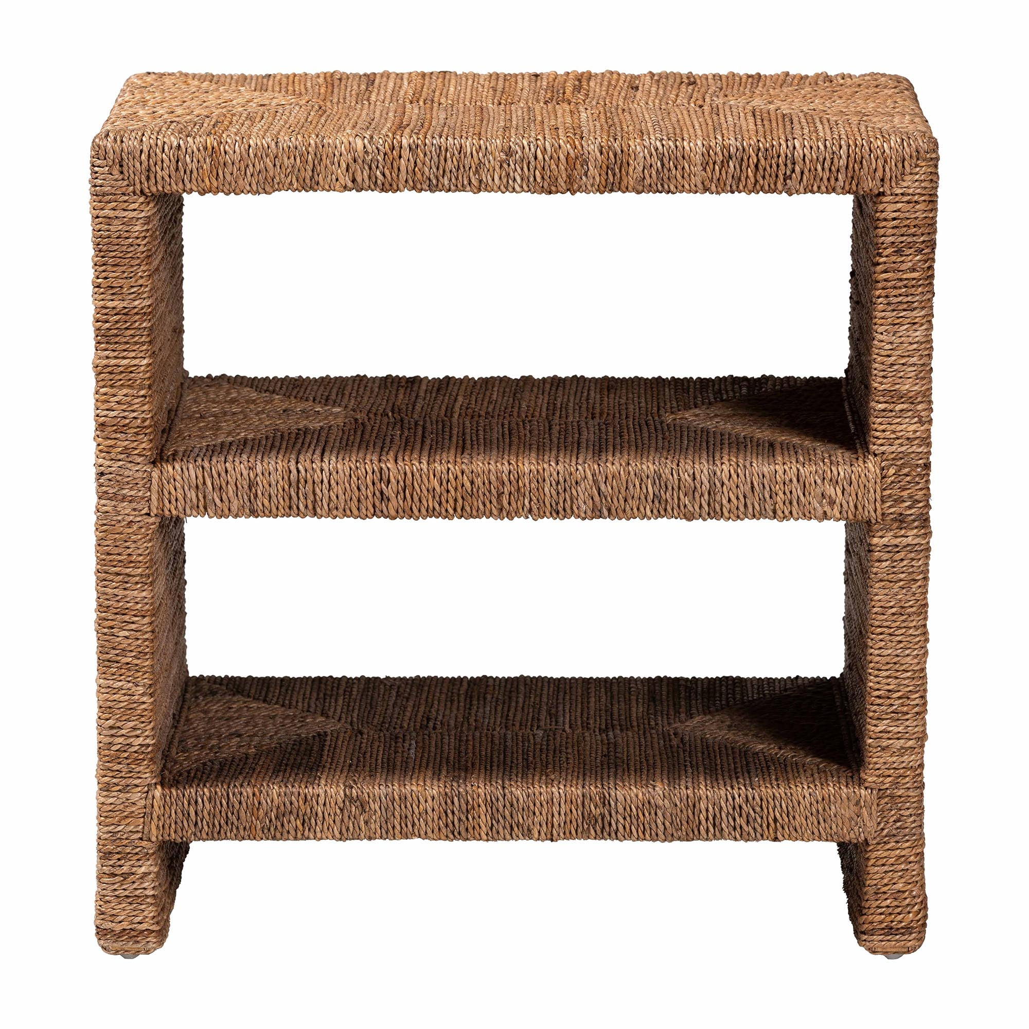 bali & pari Liza Boho End Table, 2-Tier, Natural Seagrass