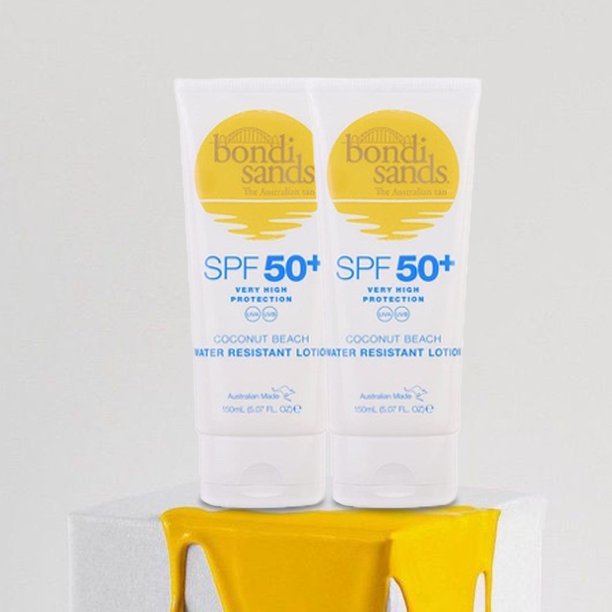 Loción protectora solar corporal FPS 50+ con aroma a playa de coco, resistente al agua durante 4 horas, protección UVA y UVB, sin parabenos