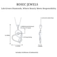 thumbnail image 5 of Rosec Jewels Lab Created Diamond Heart Necklace with Infinity (Ef-Vs Quality) - Love Pendant Necklace for Valentines Day, 14K White Gold, 5 of 7