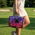 thumbnail image 4 of COEQINE Bag-Style Foldable Golf Cart Seat Cover, Compact Carry Design with Handle, Universal 51.2"x30.3" for Most 2-Seaters, Quilted Polyester, 4 Front Pockets, Colorful Palm Tree, 4 of 8