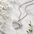 thumbnail image 2 of Granddaughter Necklace for Women by Ginger Lyne CZ Heart Pendant White Gold Plated, 2 of 4
