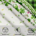 thumbnail image 6 of St. Patrick''s Day Tablecloth Round 60 Inch Green Leaves Shamrock Pink Floral Decor Wrinkle Free Tablecloth Buffalo Plaid Tablecover for Holiday Party Picnic Dinner, 6 of 8