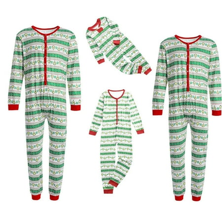 

YiLvUst Matching Family Pajamas For Women Men Christmas Striped Jammies Holiday Cotton Pjs Clothes Mum and Dad Pyjamas