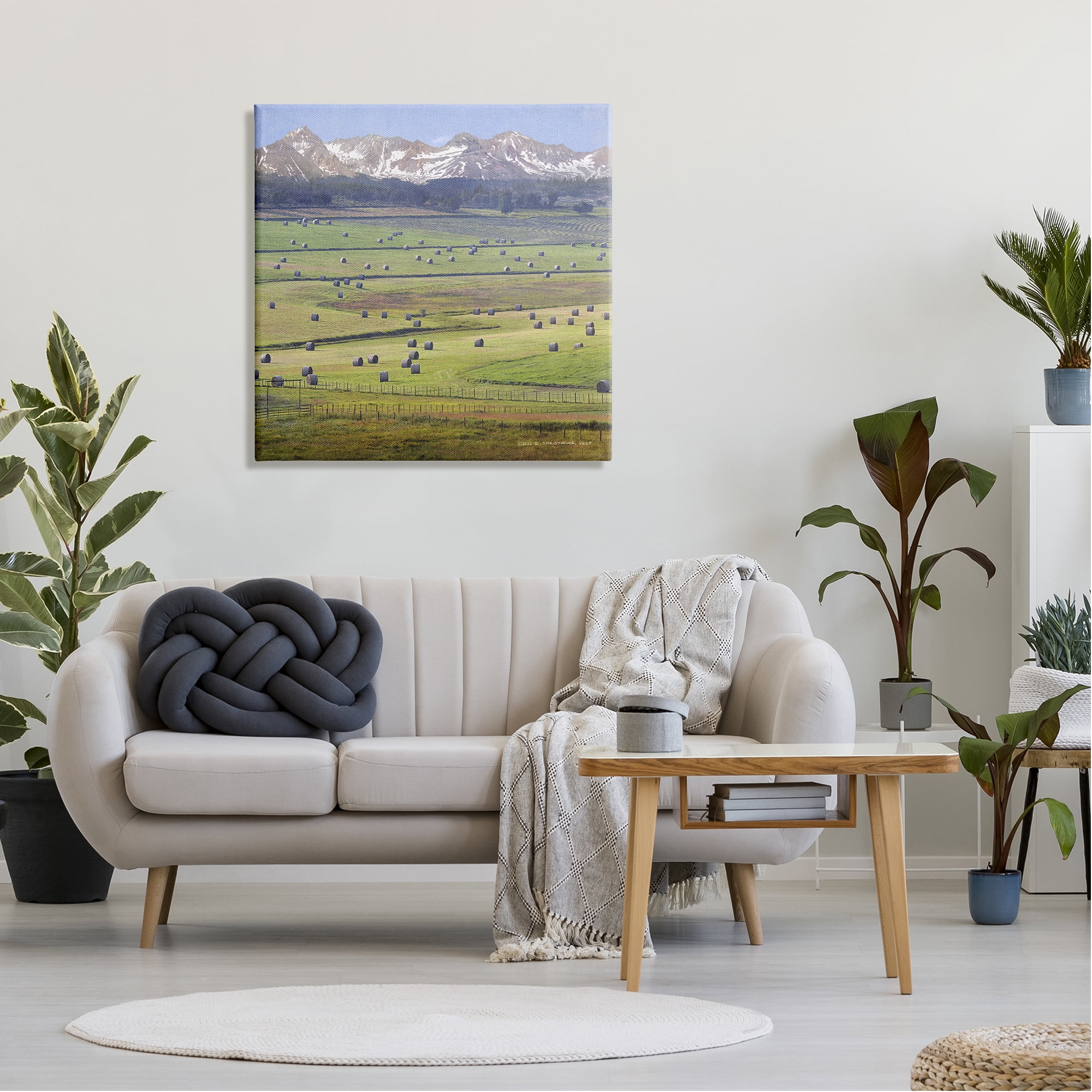 Stupell Rural Hay Bales Farm Pasture Landscape Photography Gallery Wrapped Canvas Print Wall Art