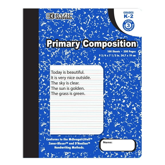 BAZIC 100 Ct Primary Marble Composition Book [5087]