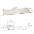 thumbnail image 5 of Design House 553354 Single Bowl Cultured Marble Vanity Top, 61-Inches by 22-Inches, White on White, 5 of 14