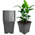 thumbnail image 5 of 10 Pack Nursery Pots, Square Plant Grow Pots Seedling Container Seed Starting Pots, 2/3/5/10 Gallon Thick Black Plastic Flower Pots, 5 of 10