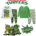 thumbnail image 3 of Conjunto de pijama de Tortugas Ninja para niños y niñas, ropa deportiva de algodón TMNT de manga larga con cuello redondo y pantalones largos, 2 piezas, 3 of 3