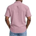 thumbnail image 6 of Guluxicc Men's Casual Button Down Shirts with Pockets Collared Loose Short Sleeve Cotton Shirts Office Work Tops, 6 of 7