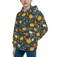 thumbnail image 2 of Salouo Pumpkin Pattern Hoodie Sweatshirt for Youth, Fall Pullover Hoodie Sweatshirt Long-Sleeve Pullover Hooded Sweatshirt-Small, 2 of 6