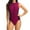 ZB Red, variant on Womens One Piece Swimsuits Long Sleeve Guard Zip Up Training Swim Shirt Sunsuit Solid Black Women's Swimwear L
