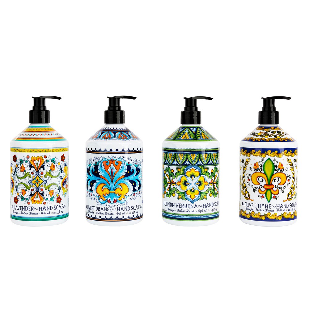 Combo Set 4, Italian Deruta Hand Soap Collection 21.5 FL OZ Each