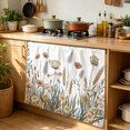 thumbnail image 6 of Pastoral Botanical Cabinet Curtain 35"Wx35"L, Dustproof Under Sink Skirt with Self Adhesive Tape, Farmhouse Floral Watercolor Cabinet Curtain Cover for Kitchen Sink, Bathroom Vanity, Laundry Room, 6 of 9