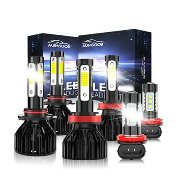 6x LED Headlight Bulbs For Honda Accord 2008-2018, 6000K H11 H11 Combo, 4000 Lumens Super White High Low + Fog Lights Kits, Non-polarity, 50000 Hours Lifespan, 300% Brighter