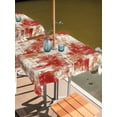 thumbnail image 2 of Outdoor Tablecloths with Umbrella Hole & Zipper, Red Ombre 60x60 Inch Square Tablecloths, Gradient Abstract Art Vintage Waterproof Table Cloth, Patio/Pool/Picnic Table Covers, 2 of 8