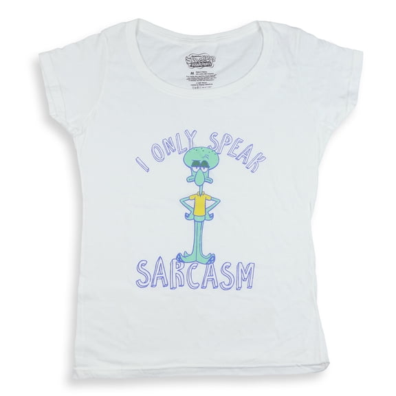 SpongeBob Squarepants T-Shirt Women's Squidward I Only Speak Sarcasm Tee