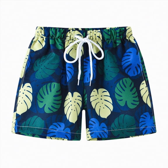 TOWED22 Boys Swim Trunks Toddler Kids Swimsuits for Boys Swimming Bathing Suits Quick Dry Kid Board Short Size 2-10 Black,7-8 Y
