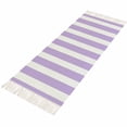 thumbnail image 4 of Purple Striped Hallway Runner Rug 2'x6', Modern Farmhouse Purple White Stripes Washable Entryway Rug with Tassels, Woven Cotton Laundry Room Rugs Long Carpet for Bathroom Sink Foyer Bedroom, 4 of 9